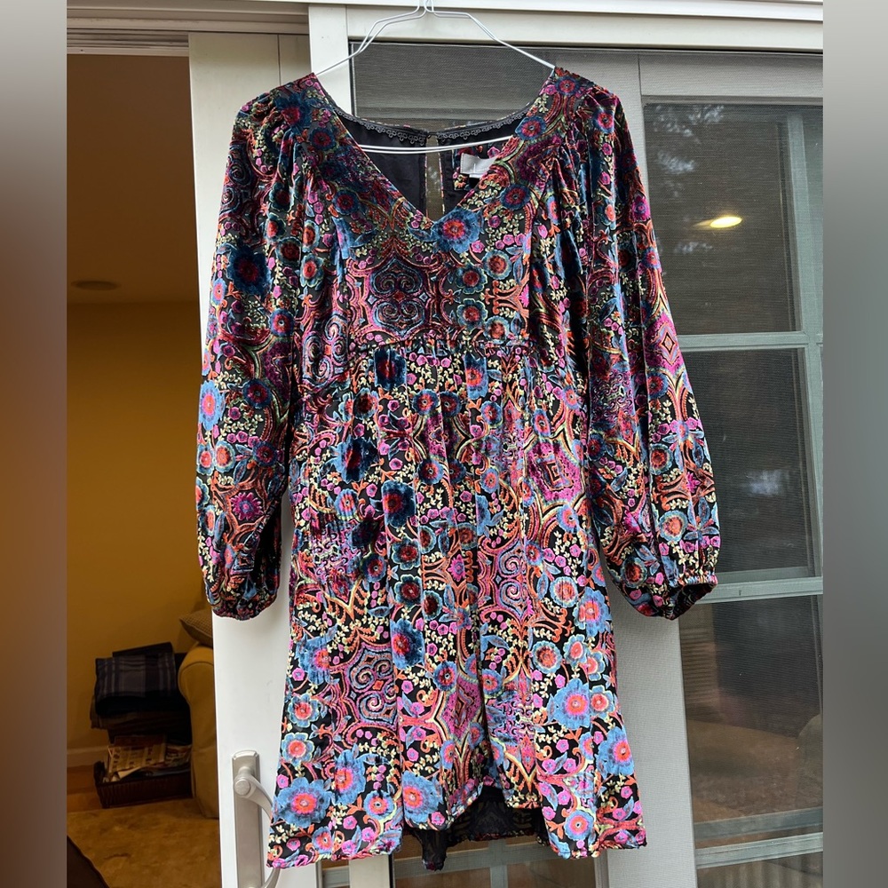 Mona Burnout Velvet Mini Dress - Picture 7 of 16